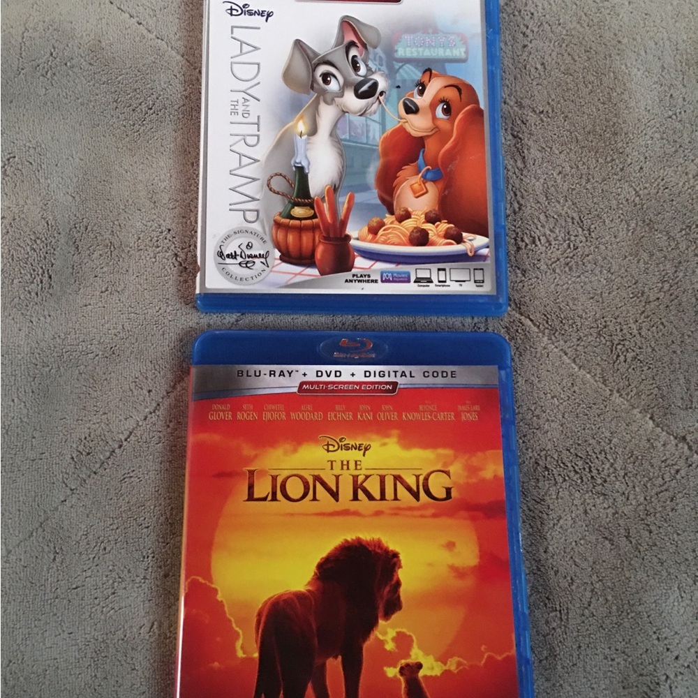 Disney Lady And The Tramp Blu-Ray/DVD(2018)Disney The Lion King Blu-Ray/DVD(2019